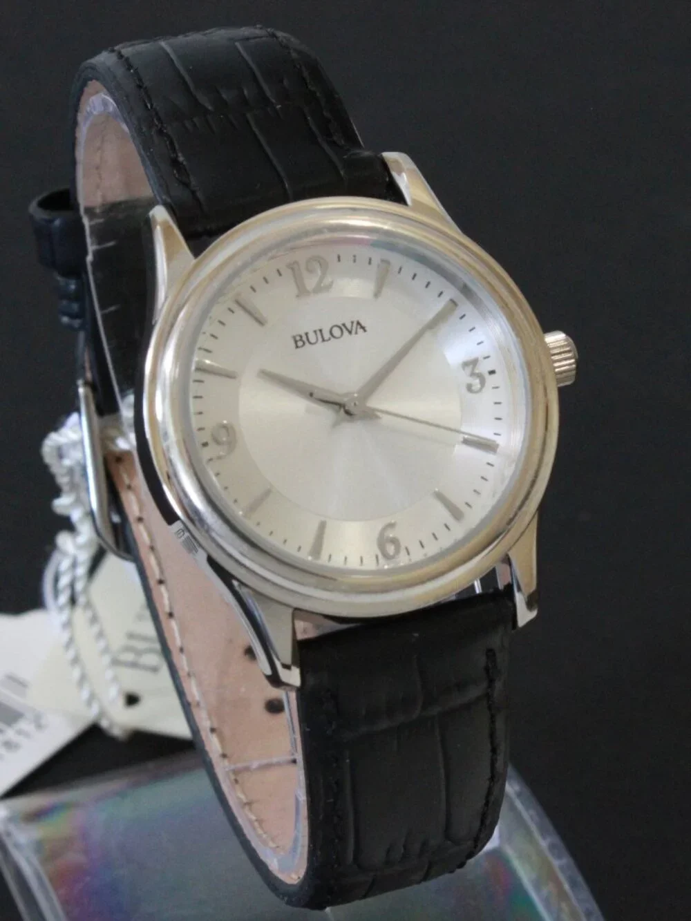 Bulova Ladies Corporate Dress Watch Black Leather 30mm